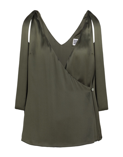 Yoox Net-a-porter For The Prince's Foundation Woman Top Dark Green Size 14 Silk