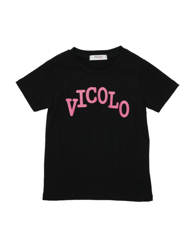Vicolo Kids' T-shirts In Black
