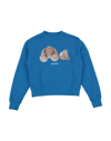 Palm Angels Bear-motif Crew-neck Sweatshirt In Azure