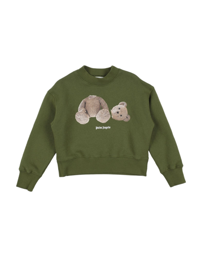 Palm Angels Kids' Sweatshirts In Green