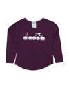 Diadora Kids' T-shirts In Purple