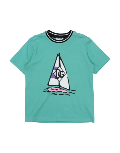 Dolce & Gabbana Kids' T-shirts In Light Green