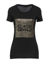 CAVALLI CLASS CAVALLI CLASS WOMAN T-SHIRT BLACK SIZE M COTTON