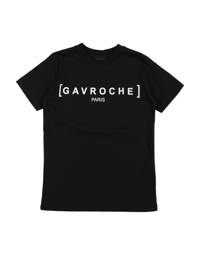 Gavroche Paris Kids' T-shirts In Black