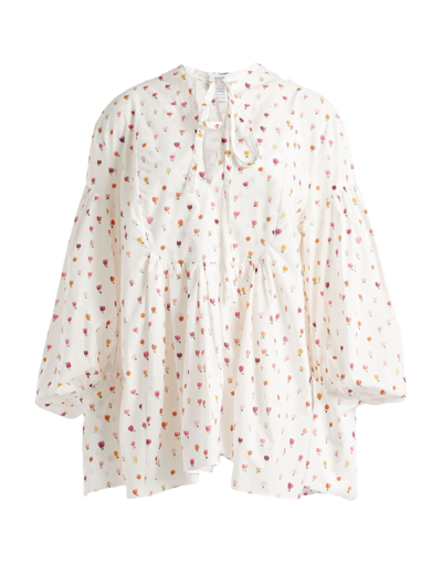 Rosie Assoulin Gathered Floral-print Cotton-poplin Blouse In White