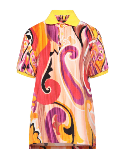 Etro Polo Shirts In Orange
