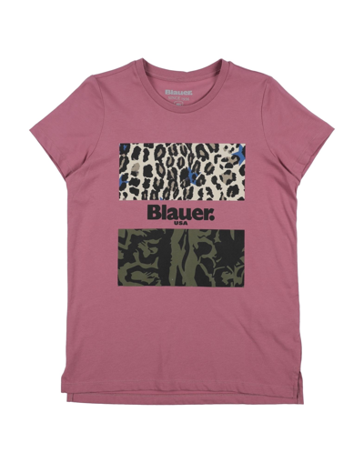 Blauer T-shirts In Pastel Pink
