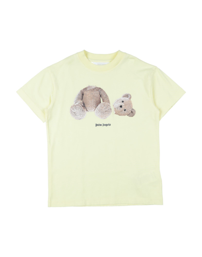 Palm Angels Kids' T-shirts In Yellow