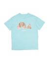 Palm Angels Kids' T-shirts In Blue