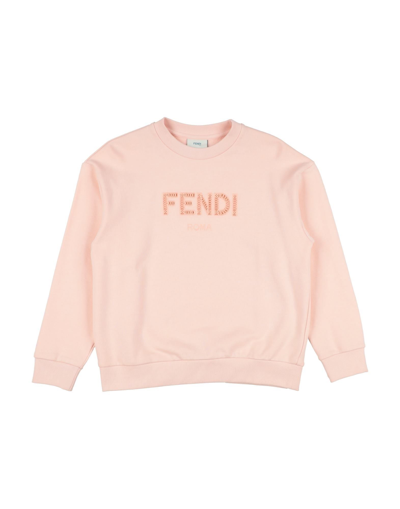 Fendi Kids' Sweatshirts In Blush