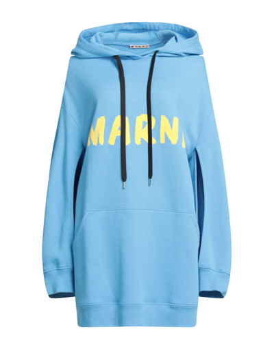 MARNI MARNI WOMAN SWEATSHIRT AZURE SIZE 2 COTTON