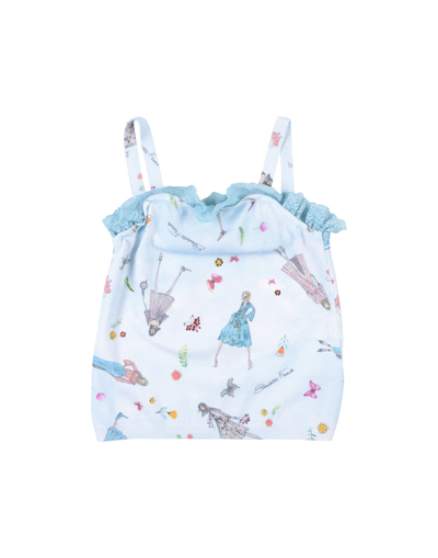 Elisabetta Franchi Babies' T-shirts In Sky Blue