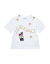 DOLCE & GABBANA DOLCE & GABBANA TODDLER GIRL T-SHIRT WHITE SIZE 5 COTTON, POLYESTER, VISCOSE, POLYAMIDE