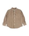 Dondup Toddler Girl Denim Shirt Beige Size 4 Cotton, Linen In Beige