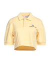 Chiara Ferragni Cropped Fleece Polo Shirt In Yellow