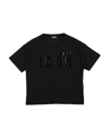 Dsquared2 Toddler Girl T-shirt Black Size 6 Cotton, Silicone In Black