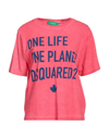 DSQUARED2 DSQUARED2 WOMAN T-SHIRT CORAL SIZE L COTTON