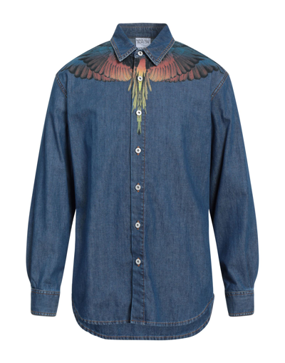 Marcelo Burlon County Of Milan Denim Shirts In Blue