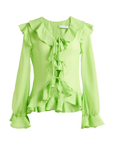 Rokh Green Polyester Blouse In Neon Green