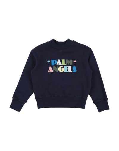 Palm Angels Kids' Sweatshirts In Blue