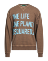 Dsquared2 Dsquared Men "one Life One Planet" Sweatshirt In Brown
