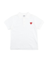 Comme Des Garçons Play Kids' Polo Shirts In White