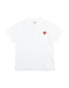 Comme Des Garçons Play Babies' Polo Shirts In White
