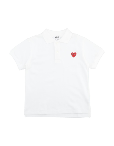 Comme Des Garçons Play Kids' Polo Shirts In White