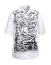 Alexander Mcqueen Blake Illustration Print Cotton Camp Shirt In White