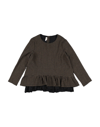 CAFFE' D'ORZO CAFFÉ D'ORZO TODDLER GIRL TOP KHAKI SIZE 6 COTTON, VIRGIN WOOL, VISCOSE, RAYON