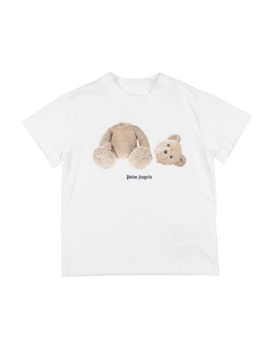 Palm Angels Kids' T-shirts In White