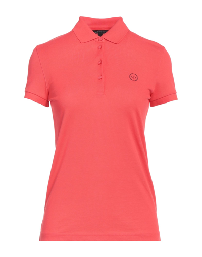 Armani Exchange Polo Shirts In Coral