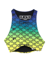 Off-white Monogram Print Jersey Crop Top In Blue
