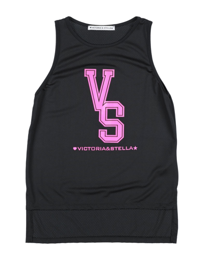 Victoria & Stella Kids' Tank Tops In Black