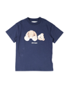 Palm Angels Kids' T-shirts In Blue