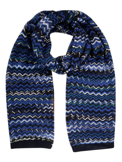 Missoni Chevron-knit Wool Scarf In Multicolor