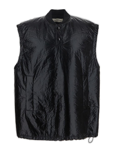 Dries Van Noten Buttoned Drawstring Gilet In Black