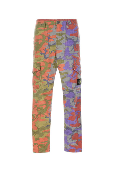 Stone Island Camouflage-print Nylon-ripstop Cargo Trousers In Multicolor