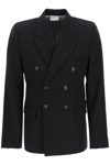 Vtmnts Double-breasted Stretch Wool Blazer In Black