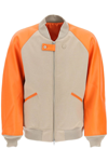 Y-3 Classic Varsity Bomber Jacket In Beige,orange