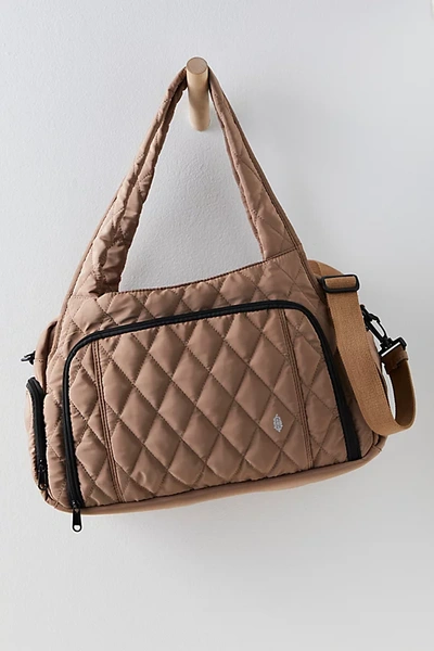 Free People Fp Movement Quilted Duffle Bag In Putty