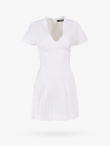 Balmain Pleated Mesh Mini Dress In White