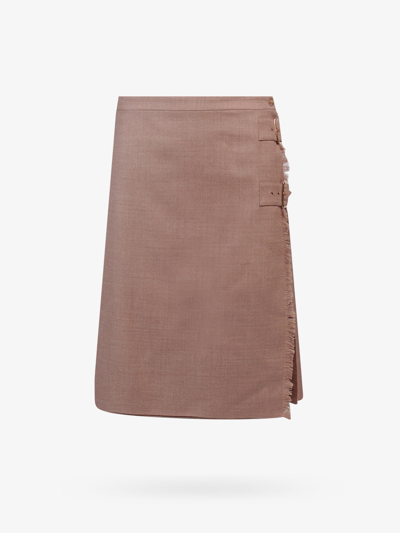 Burberry Pleated Skirt In Beige