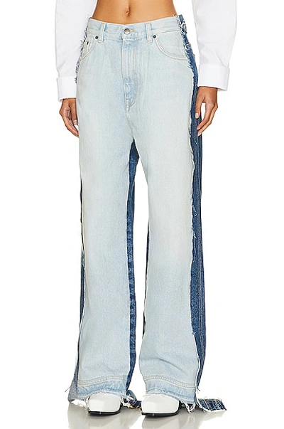Darkpark The 50 50 High-rise Wide Deconstructed Jeans In Blue