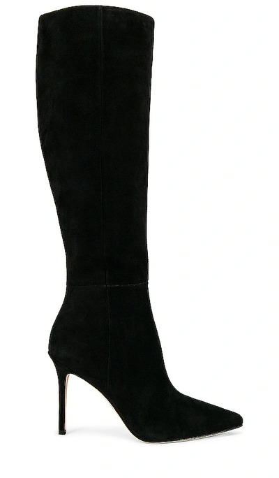 Veronica Beard Lisa Suede Stiletto Wide-calf Knee Boots In Black