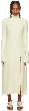 VAARA OFF-WHITE FRAYED MAXI DRESS