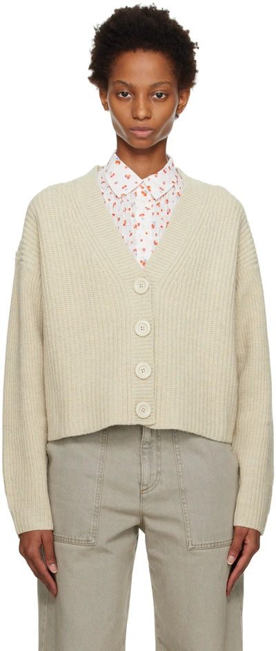 See By Chloé Ribbed Knit Cardigan In Beige