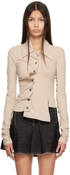 ANNE ISABELLA BEIGE ASYMMETRIC SHIRT