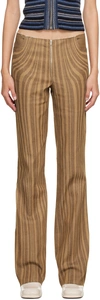 Anne Isabella Brown Printed Jeans In Brown Denim
