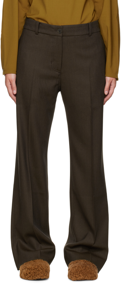 Studio Nicholson Brown Rie Trousers In Cocoa